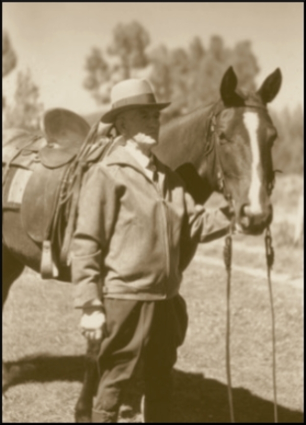 Francis Marion Light with his horse (F.M. Light & Sons)