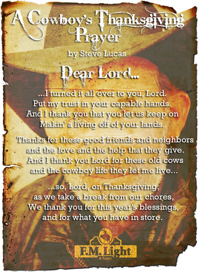 Cowboy's Thanksgiving Prayer