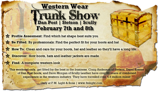 Join us for our annual western wear trunk show in Steamboat Springs!