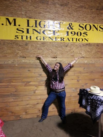 Western Event: F.M. Light employee enjoys the barn dance