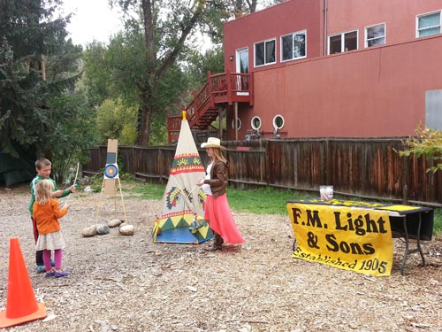 Kids with Teepee at Yampa Live Western Event