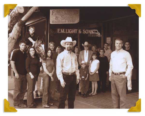 The 3rd, 4th and 5th Generation of the Light Family outside F.M. Light and Sons, Steamboat Springs, CO | Western Wear for Over 100 Years
