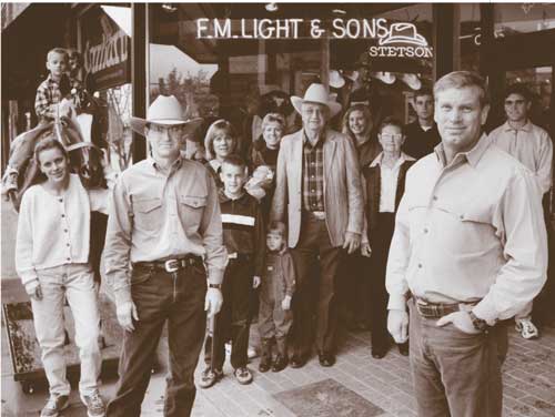 The descendants of F.M. Light and Sons (above) celebrate the store's 100th anniversary this year. "It's not only a celebration about our family's history, it's also a celebration about Steamboat Springs and the many ranching families who made their homes here," says co-owner Ty Lockhart (right foreground). 