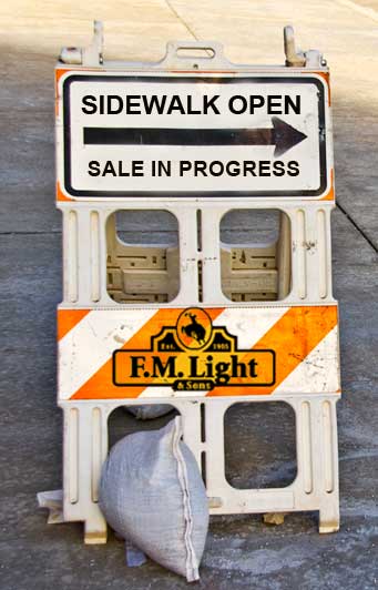 Sidewalk Sale this Weekend! Up to 75% Off! | F.M. Light & Sons