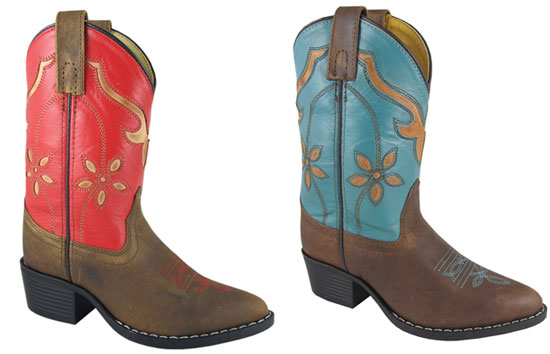 Children's Western Cowboy Boots - Cactus Flower (3229, 3230) comes in red and turquoise for your kids! Find at F.M. Light and Sons in Steamboat Springs, CO