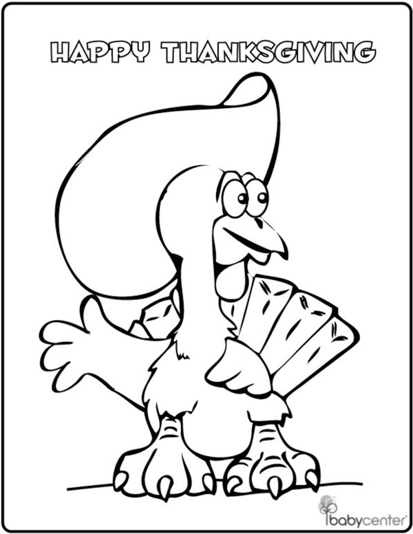 Thanksgiving Crafts for Kids - Turkey Day Coloring Page