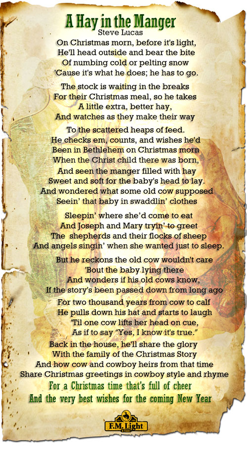 A Hay in a Manger - a Christmas Poem by Steve Lucas