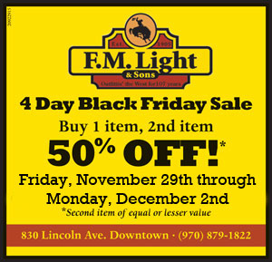 Black Friday Sale at F.M. Light and Sons - Buy 1 Item, get 2nd Item %50 Off! - Western Wear in Steamboat Springs, CO