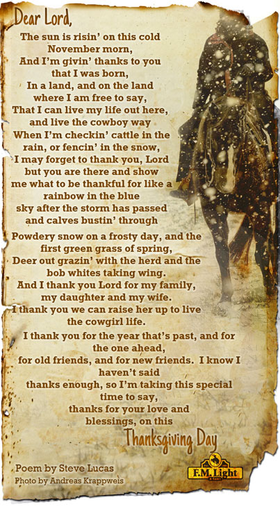 Cowboy Poem, Thanksgiving 2013