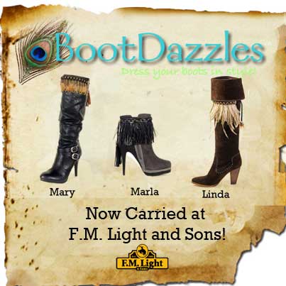 Introducing: Boot Dazzles - Trim for your boots - carried at F.M. Light and Sons in Steamboat Springs, CO | Western Wear | Styles: Mary, Marla and Linda